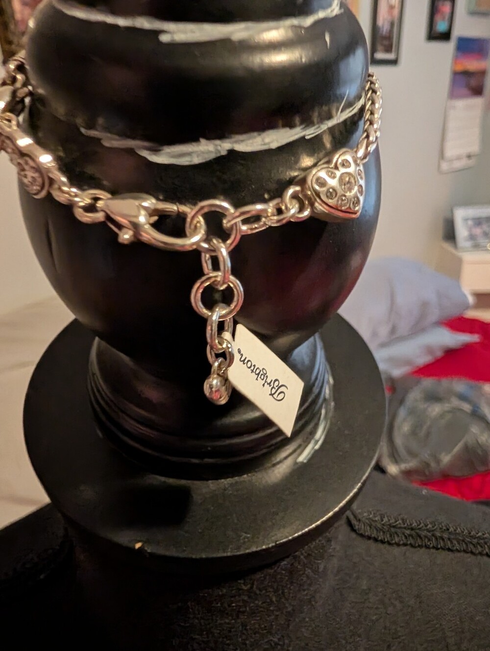 Brighton Silver Heart Charm Bracelet with Polished Finish